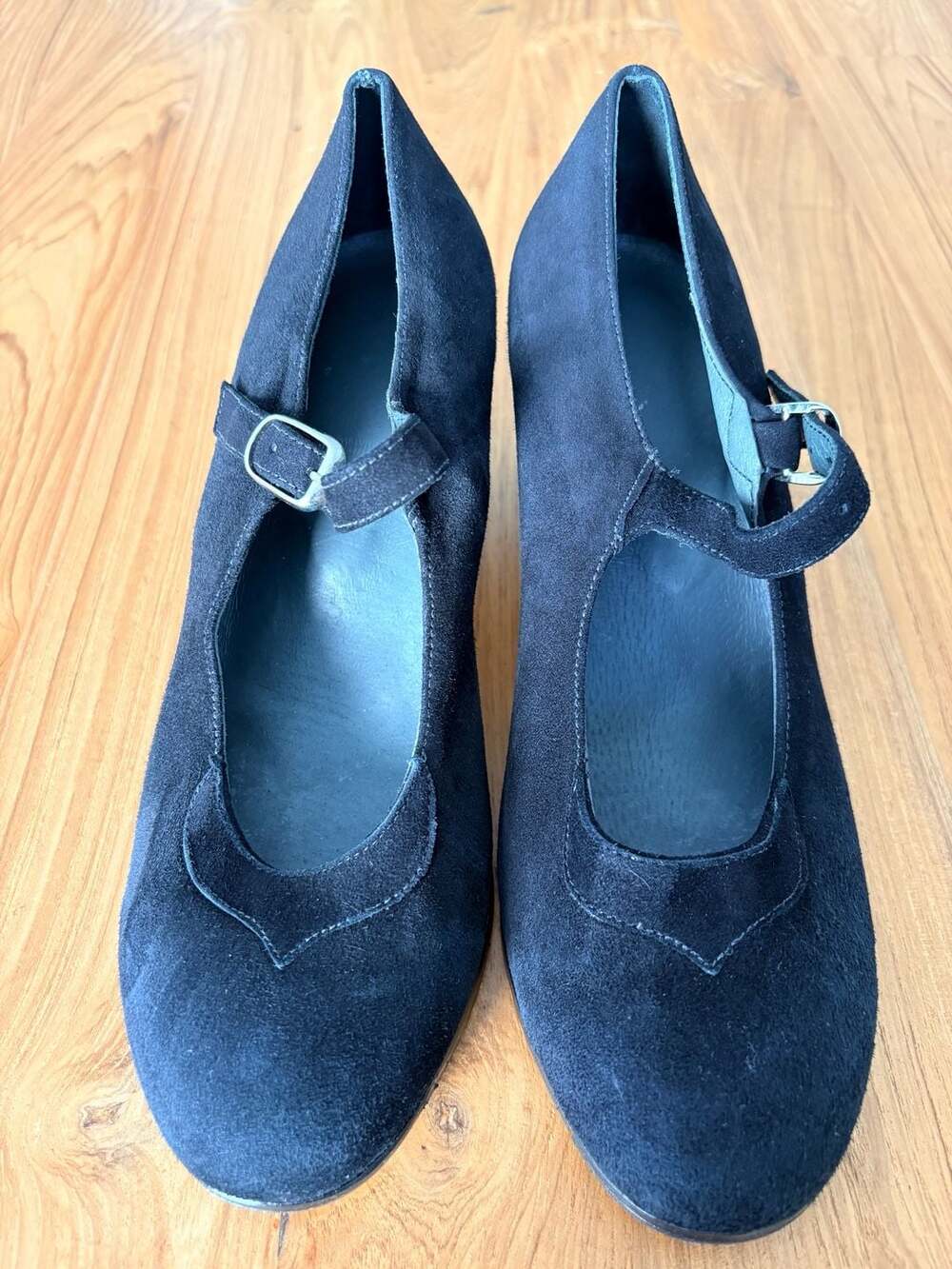 Mercedita de Abra Suede Flamenco Heels with Buckle Size 39/US 8.5-9